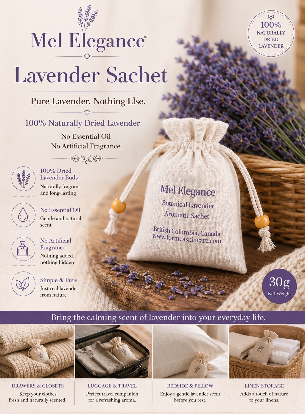 Mel Elegance Lavender Sachet